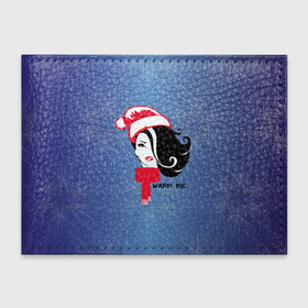 Обложка для студенческого билета с принтом Согрей меня Warm me в Петрозаводске, натуральная кожа | Размер: 11*8 см; Печать на всей внешней стороне | Тематика изображения на принте: девушка | зима | новый год | снежинки