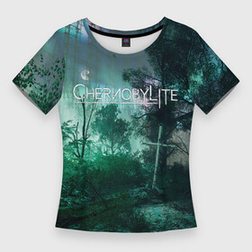 Женская футболка 3D Slim с принтом Chernobylite игровой арт в Петрозаводске,  |  | art | chernobylite | game | horror | shooter | арт | выживалка | зона | игра | лес | ночь | отчуждения | рыжий | рыжий лес | химинюк | хоррор | чернобыль