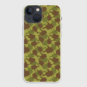 Чехол для iPhone 13 mini с принтом FUCK (камуфляж) в Петрозаводске,  |  | Тематика изображения на принте: camouflage | disguise | hunting camouflage | khaki | maskhalat | military | military camouflage | военный камуфляж | камуфляж | маскировка | масхалат | милитари | отвали | охотничий камуфляж | прикол | средний палец | цвета хаки