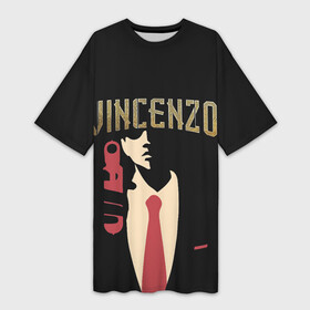 Платье-футболка 3D с принтом Винченцо в Петрозаводске,  |  | vincenzo | винценцо | галстук | кассано | пистолет | со джунки