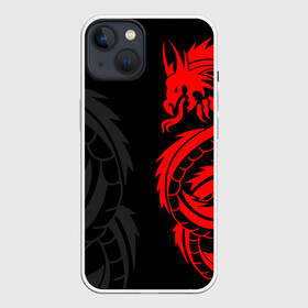 Чехол для iPhone 13 с принтом КРАСНЫЙ ДРАКОН ТАТУ   RED DRAGON TATTOO в Петрозаводске,  |  | anime | blood | dragon | japan | katana | knight | samurai | senpai | snake | sun | warior | аниме | воин | дракон | животные | змея | катана | красный дракон | кровавая | кровавый | кровь | луна | меч | мифология | сакура | самураи | самурай |