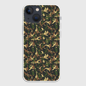 Чехол для iPhone 13 mini с принтом Птицы (камуфляж) в Петрозаводске,  |  | bird | camouflage | crow | death | dis | evil | hunting camouflage | military camouflage | военный камуфляж | ворона | гуси | журавли | камуфляж | крылатые | крылья | ласточки | маскировка | масхалат | милитари | небесные | орёл