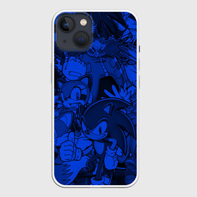 Чехол для iPhone 13 с принтом SONIC BLUE PATTERN | СИНИЙ ЁЖ в Петрозаводске,  |  | animal | games | hedgehog | sega | sonic | speed | speed sonic | быстрый ёж | ёж | ёжик | игры | персонаж | сега | синий ёж | скорость | соник