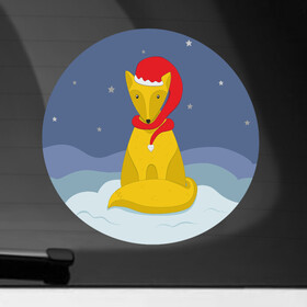 Наклейка на автомобиль с принтом Лиса на снегу в красной зимней шапке в Петрозаводске, ПВХ |  | звезды | зима | колпак | круг | лис | лиса | лисенок | мех | милота | небо | новый год | ночь | пес | праздник | снег | собака | шапка | щенок