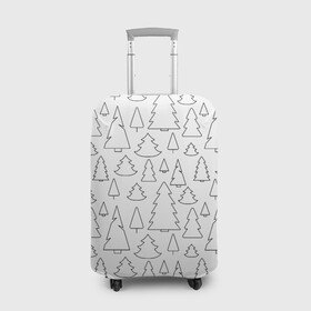 Чехол для чемодана 3D с принтом Простые елочки в Петрозаводске, 86% полиэфир, 14% спандекс | двустороннее нанесение принта, прорези для ручек и колес | белый | елка | елочка | зима | зимний | простой узор