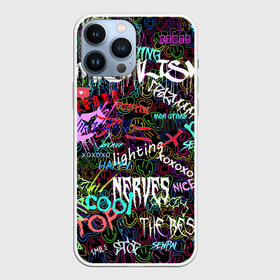 Чехол для iPhone 13 Pro Max с принтом neon graffiti | Smile в Петрозаводске,  |  | bright | graffiti | inscriptions | neon | smile | абстракция | граффити | надписи | неон | смайлы