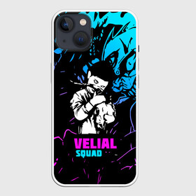Чехол для iPhone 13 с принтом Velial Squad neon в Петрозаводске,  |  | Тематика изображения на принте: pharaoh | velial | velial squad | velialsquad | велиал сквад | глубина | реакция | рэп