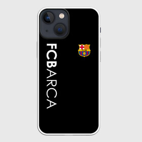 Чехол для iPhone 13 mini с принтом FC BARCA BLACK STYLE в Петрозаводске,  |  | barca | barcelona | fc barca | барка | барселона