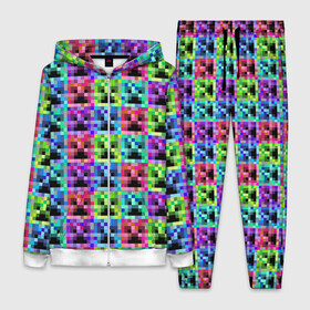 Женский костюм 3D с принтом МАЙНКРАФТ   MINECRAFT ЦВЕТНЫЕ КРИПЕРЫ в Петрозаводске,  |  | block | creeper | cube | minecraft | pixel | tnt | блок | геометрия | крафт | крипер | кубики | майнкрафт | пиксели | тнт