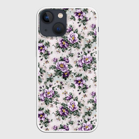 Чехол для iPhone 13 mini с принтом Фиолетовое поле цветов в Петрозаводске,  |  | арт | рисунок | фиолетовые цветы | фиолетовый | фиолетовый цветок | цветок | цветы | яркие цветы | яркий цветок