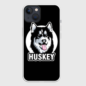 Чехол для iPhone 13 с принтом Собака Хаски (Husky) в Петрозаводске,  |  | alaska | animal | dog | husky | siberian husky | wolf | аляскинский маламут | волк | год собаки | друг человека | ездовая собака | животное | зверь | кинолог | лайка | пёс | сибирский хаски | сибирь | собака хаски