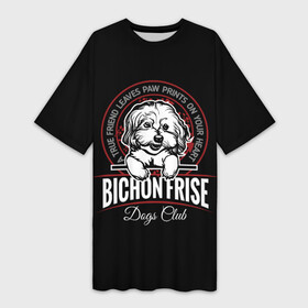 Платье-футболка 3D с принтом Бишон Фризе (Bichon Frize) в Петрозаводске,  |  | Тематика изображения на принте: animal | bichon frize | bolognese | dog | french lapdog | lapdog | maltese | poodle | бишон фризе | болонка | болоньез | друг человека | живот | кинолог | кудрявая болонка | мальтезе | пёс | порода собак | пудель | собака