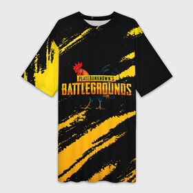 Платье-футболка 3D с принтом Playerunknown s Battlegrounds: Петух. в Петрозаводске,  |  | battle royal | playerunknowns battlegrounds | pubg | пабг | пубг