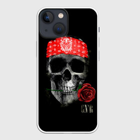 Чехол для iPhone 13 mini с принтом GNR Skull в Петрозаводске,  |  | alternative | guns n roses | metall | music | rock | альтернатива | ганс энд росес | металл | музыка | пушки и розы | рок