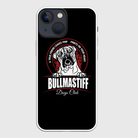 Чехол для iPhone 13 mini с принтом Бульмастиф (Bullmastiff) в Петрозаводске,  |  | animal | bulldog | bullmastiff | dog | mastiff | бульдог | бульмастиф | год собаки | друг человека | животное | зверь | кинолог | мастиф | пёс | порода собак | собака бульмастиф | собаковод | сторожевая собака