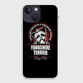 Чехол для iPhone 13 mini с принтом Йоркширский Терьер (Yorkshire Terrier) в Петрозаводске,  |  | york | yorkshire terrier | год | друг человека | животное | зверь | йорк | йоркширский терьер | карманная собака | кость | мальтезе | мальтийская болонка | манчестер терьер | мини собачка | пёс | скайтерьер