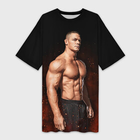 Платье-футболка 3D с принтом John Felix Jr в Петрозаводске,  |  | bodybuilding | boxer | cena | hip hop | john cena | rep | rise above hate | superstar | wrestling | wwe | актер | бодибилдер | вве | ввф | джон сина | нво | поднимись над ненавистью | рестлер | рэп | сина | тяжеловес | хип хоп