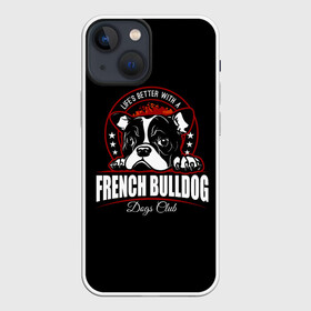 Чехол для iPhone 13 mini с принтом Французский Бульдог (French Bulldog) в Петрозаводске,  |  | Тематика изображения на принте: animal | bulldog | dog | french bulldog | french bulldog p | pit bull | бойцовская собака | бульдог | год собаки | друг человека | животное | зверь | кинолог | пёс | питбуль | собака французский бульдог | собаковод