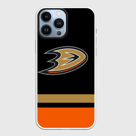 Чехол для iPhone 13 Pro Max с принтом Anaheim Ducks | Анахайм Дакс в Петрозаводске,  |  | Тематика изображения на принте: anahaim ducks | anaheim | anaheim ducks | ducks | hockey | mighty ducks | nhl | usa | дакс | могучие утята | нхл | спорт | сша | хоккей | шайба