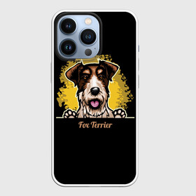 Чехол для iPhone 13 Pro с принтом Фокстерьер (Fox terrier) в Петрозаводске,  |  | animal | dog | fox terrier | hunting dog | terrier | год собаки | друг человека | животное | зверь | кинолог | охотничья собака | пёс | пёсик | порода собак | собака | собака фокстерьер | собаковод | терьер | фокстерьер