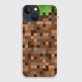 Чехол для iPhone 13 mini с принтом ЗЕМЛЯ | DIRT | MINECRAFT в Петрозаводске,  |  | block | box | dirt | minecraft | pixels | texture | биом | блок | земля | майнкрафт | пиксели | пиксельный | текстура