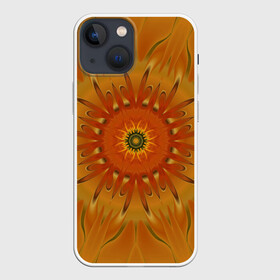 Чехол для iPhone 13 mini с принтом Осеннее солнце. Абстракция. в Петрозаводске,  |  | abstraction | autumn | fractal | orange | round | sun | абстракция | круглый | оранжевый | осенний | солнце | фрактал