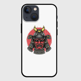 Чехол для iPhone 13 mini с принтом Красный Шлем Самурая в Петрозаводске,  |  | Тематика изображения на принте: азия | аниме | бушидо | воин | дракон | катана | китай | корея | маска | меч | самурай | шлем | япония