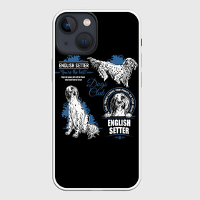 Чехол для iPhone 13 mini с принтом Английский Сеттер (English Setter) в Петрозаводске,  |  | animal | dog | english setter | hunting dog | setter | английский сеттер | год собаки | друг человека | животное | зверь | кинолог | легавая | охотничья собака | пёс | порода собак | сеттер | собака