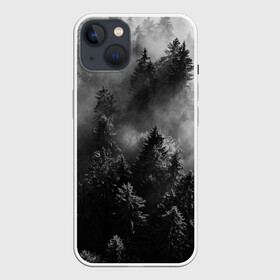 Чехол для iPhone 13 с принтом МРАЧНЫЙ ЛЕС | FOREST в Петрозаводске,  |  | forest | деревья | дым | лес | мрачный лес | природа | туман