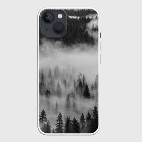Чехол для iPhone 13 с принтом ТУМАННЫЙ ЛЕС | FOREST в Петрозаводске,  |  | forest | деревья | дым | лес | мрачный лес | природа | туман