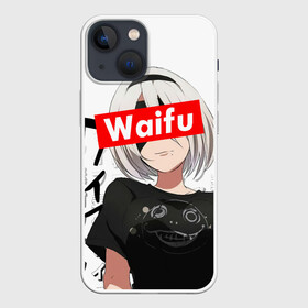 Чехол для iPhone 13 mini с принтом Waifu   2B Nier в Петрозаводске,  |  | 2b | anime girl | nier automata | waifu | waifu material | вайфу | игры