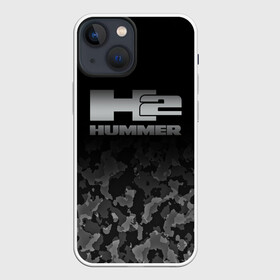 Чехол для iPhone 13 mini с принтом H2 | HUMMER LOGO в Петрозаводске,  |  | Тематика изображения на принте: auto | h1 | h2 | hammer | hmmwv | hummer | logo | авто | ам | военный | военный автомобиль | лого | логотип | милитари | миллитари | хаки | хамер | хаммер