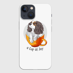 Чехол для iPhone 13 mini с принтом Кавалер Кинг Чарльз Спаниель в Петрозаводске,  |  | Тематика изображения на принте: dog spa | king charles spaniel | английский спаниель | год собаки | друг человека | животное | зверь | кавалер спаниель | кинг чарльз спаниель | кинолог | кокер спаниель | охотничья собака | пёс