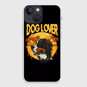Чехол для iPhone 13 mini с принтом Любитель Собак (Dog Lover) в Петрозаводске,  |  | anim | bernese mountain dog | bernese sheepdog | dog | бернская овчарка | бернский зенненхунд | год собаки | друг человека | животное | зверь | кинолог | овчарка | пастушья собака | пёс | порода собак