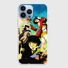 Чехол для iPhone 13 Pro Max с принтом Cowboy Bebop All в Петрозаводске,  |  | Тематика изображения на принте: corgi | cowboy bebop | ed | edd | edward | edward wong | ein | fei | fei valentain | jet | jet black | spike | spike spiegel | аниме | боевик | вестер | детектив | джет | джет блэк | ед | ен | иен | ковбой бибоп | корги | космический | манга | спайк | спа