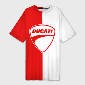 Платье-футболка 3D с принтом DUCATI WHITE RED STYLE LOGO в Петрозаводске,  |  | ducati | italy | moto | motocycle | racing | sport | дукати | италия | мото | мотоспорт | мотоцикл | рейсинг | спорт