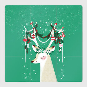 Магнитный плакат 3Х3 с принтом Олень. Новый год в Петрозаводске, Полимерный материал с магнитным слоем | 9 деталей размером 9*9 см | 2022 | christmas | new year | животные | звери | зверюшки | кавай | милота | милый | нг | новогодний | новый год | олень | рождество