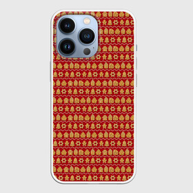 Чехол для iPhone 13 Pro с принтом Christmas Cookies в Петрозаводске,  |  | Тематика изображения на принте: background | bell | christmas | cookies | holiday | house | little man | new year | star | texture | домик | звезде | колокольчик | новый год | печенье | праздник | рождество | текстура | фон | человечек