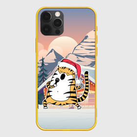 Чехол для iPhone 12 Pro с принтом Тигр поет песни в караоке в Петрозаводске, силикон | область печати: задняя сторона чехла, без боковых панелей | Тематика изображения на принте: 2022 | год тигра | новый год | новый год 2022 | символ года | тигр | тигренок | тигрица | тигры