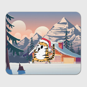 Прямоугольный коврик для мышки с принтом Тигр поет песни в караоке в Петрозаводске, натуральный каучук | размер 230 х 185 мм; запечатка лицевой стороны | 2022 | год тигра | новый год | новый год 2022 | символ года | тигр | тигренок | тигрица | тигры