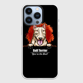 Чехол для iPhone 13 Pro с принтом Собака Бультерьер в Петрозаводске,  |  | bull terrier | bulldog | dog | fighting dog | pit bull | terrier | бойцовская собака | бульдог | бультерьер | год собаки | друг человека | животное | зверь | кинолог | кость | пёс | питбуль | порода собак | собака