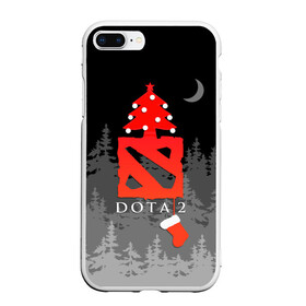 Чехол для iPhone 7Plus/8 Plus матовый с принтом Dota 2  С Новым годом в Петрозаводске, Силикон | Область печати: задняя сторона чехла, без боковых панелей | christmas | dota 2 | fir forest | happy new year | logo | moon | multiplayer | night | pc game | tree with balls | ёлка с шариками | еловый лес | компьютерная игра | логотип | луна | многопользовательская | ночь | рождество | с новым годом