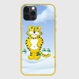 Чехол для iPhone 12 Pro с принтом костюм тигра в Петрозаводске, силикон | область печати: задняя сторона чехла, без боковых панелей | Тематика изображения на принте: 2022 | год тигра | новый год | новый год 2022 | символ года | тигр | тигренок | тигрица | тигры