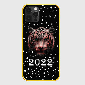 Чехол для iPhone 12 Pro с принтом New Year Immortal Tiger в Петрозаводске, силикон | область печати: задняя сторона чехла, без боковых панелей | Тематика изображения на принте: 2022 | 22 | christmas | claus | deer | frost | immortal | new | santa | second | snow | spruce | symbol | team | three | tiger | tree | twenty | winter | year | второй | год | года | двадать | дед | елка | ель | зима | клаус | мороз | нового