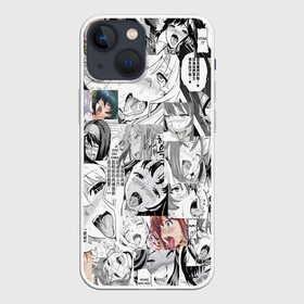Чехол для iPhone 13 mini с принтом AHEGAO фон из девочек в Петрозаводске,  |  | ahegao | ahego | anime | funny | vtuber | аниме | ахегао