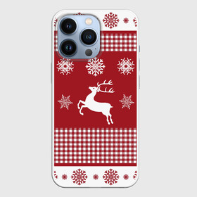 Чехол для iPhone 13 Pro с принтом Узор с оленями в Петрозаводске,  |  | background | christmas | deer | holiday | new year | pattern | snowflakes | новый год | олени | праздник | рождество | снежинки | узор | фон