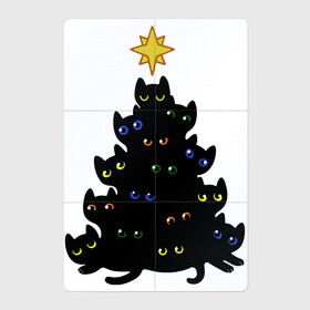 Магнитный плакат 2Х3 с принтом НовоКОТняя елка в Петрозаводске, Полимерный материал с магнитным слоем | 6 деталей размером 9*9 см | Тематика изображения на принте: animal | cat | christmas | new year | домашние | елка | елочка | ель | животные | звери | игрушки | коты | котэ | кошки | новый год | праздник | пушистая