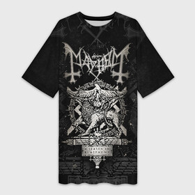 Платье-футболка 3D с принтом MAYHEM  A Season In Blasphemy в Петрозаводске,  |  | a season in blasphemy | black metal | mayhem | блэкметал | группа | мейхем | метал | рок
