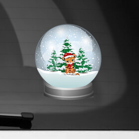 Наклейка на автомобиль с принтом Зимний шар с тигром в Петрозаводске, ПВХ |  | зима | зимний шар | новый год | подарок | рождество | сказка | снег | снежный шар | тигр | холод | шар