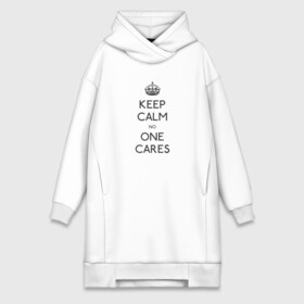 Платье-худи хлопок с принтом Keep Calm no one cares в Петрозаводске,  |  | keep calm | no one cares | всем плевать | сохраняй спокойствие | успокойся | фраза мем